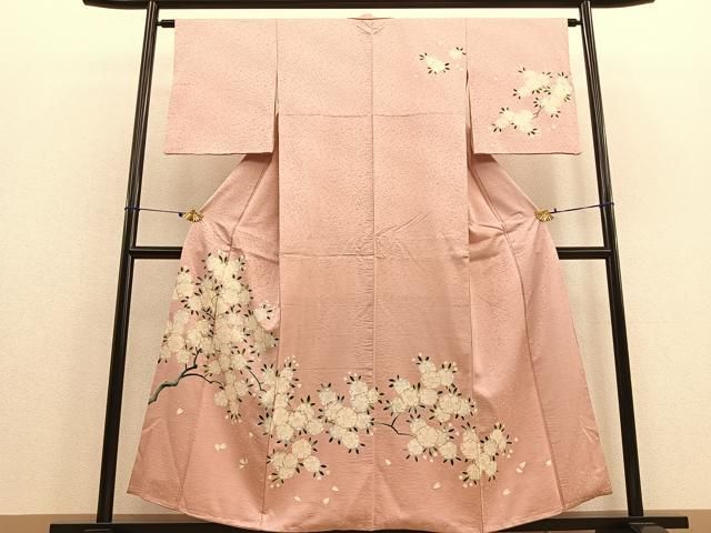 正絹訪問着　ベイズリー　暈し染め　黒地 正絹訪問着 ベイズリー 暈し染め 黒地