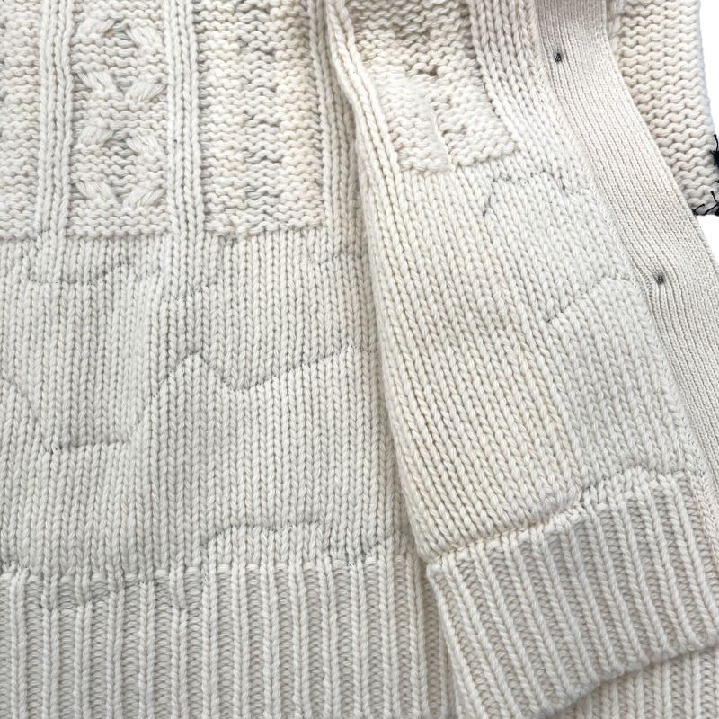 ヴァレンティノ VALENTINO レース切替ケーブルニットカーディガン QB2KA24Y440 アイボリー コットン レディース カーディガン WWW_MORNINGWALKER_COM