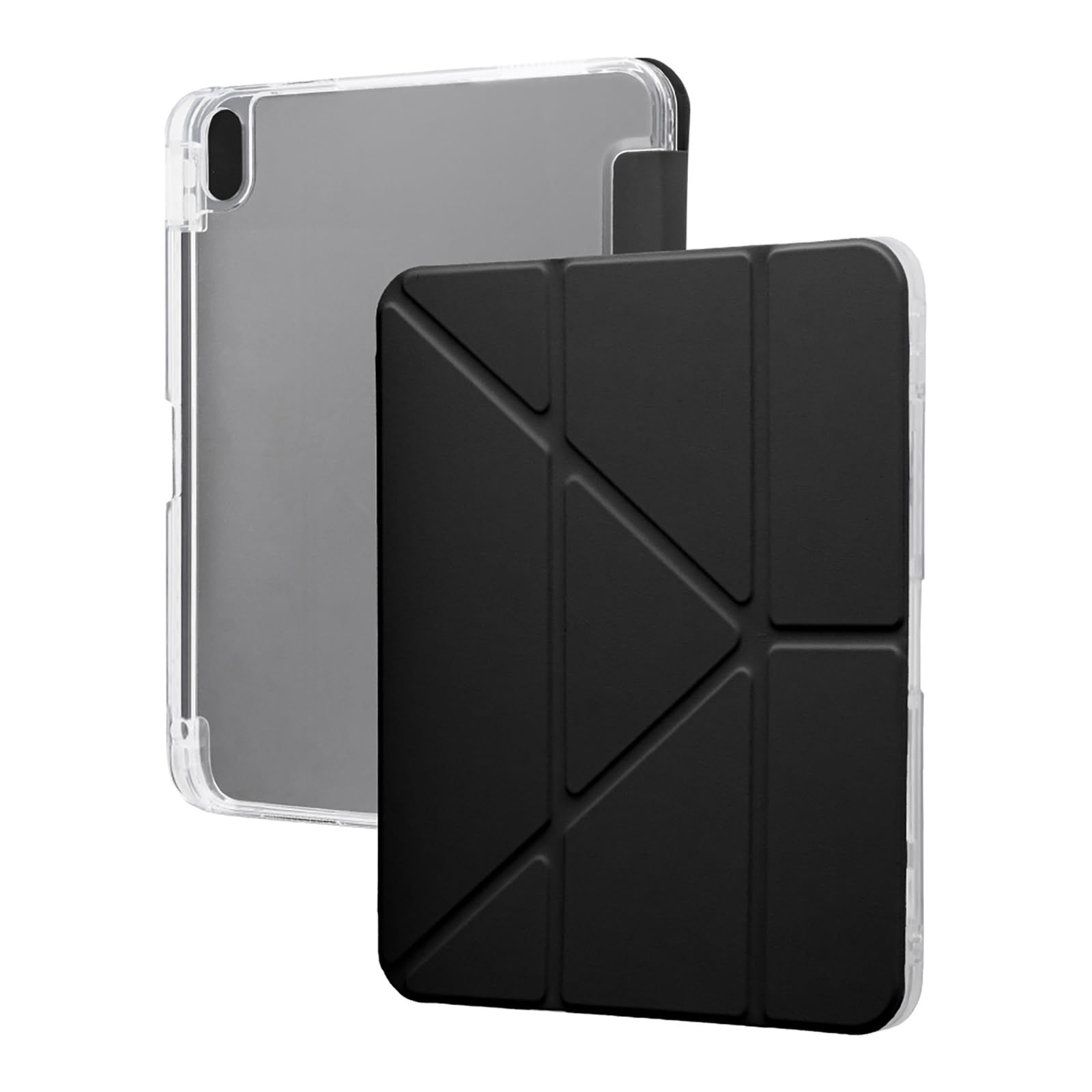 MSソリューションズ iPad 11 inch A 16 10.9 第10世代 縦横スタンド 背面クリアフラップケース ブラック MP-