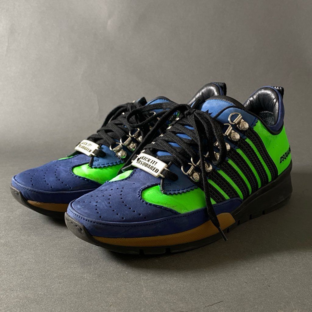 1h2 DSQUARED2 ディースクエアード 251 レザースニーカー 40 ネイビー 