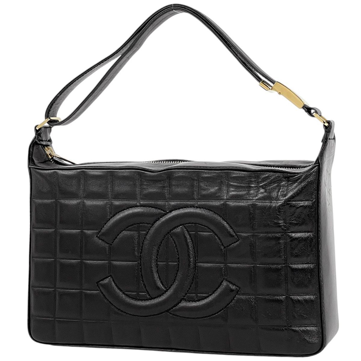 シャネル チョコバー レザー ハンドバッグ シャネル CHANEL チョコバー ショルダーバッグ ココマーク