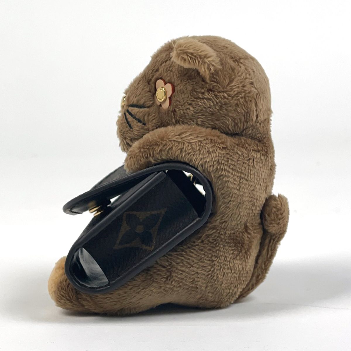 ルイ ヴィトン Louis Vuitton バッグチャーム LV キュート モノグラム キーホルダー 猫 バッグチャーム モノグラム ブラウン M01561