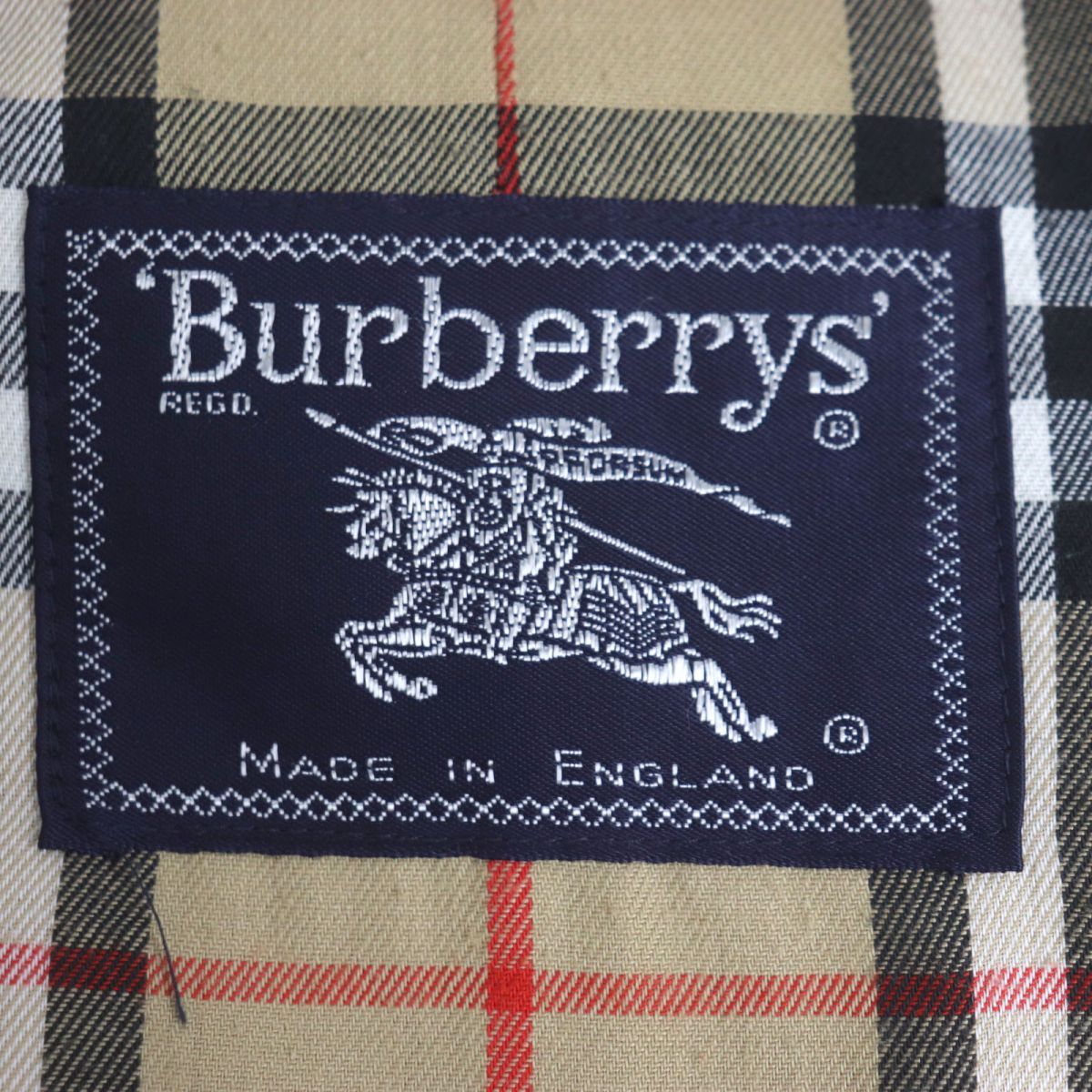 良品▽Burberrys バーバリーズ 裏地ノバチェック柄 ステンカラーコート