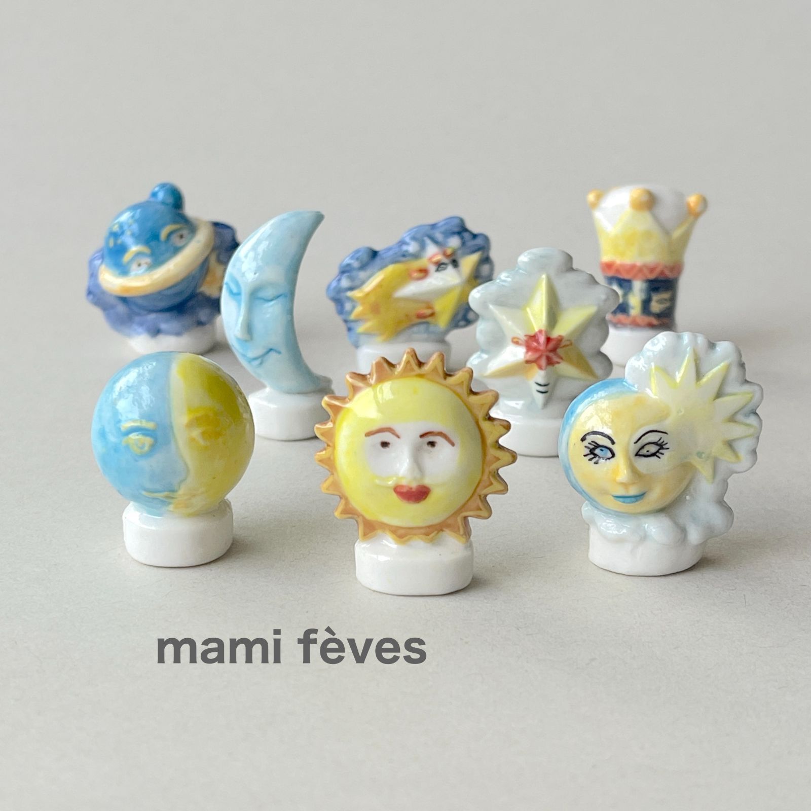 フェーヴ 星々の王国 2003年 8個 フランス フェーブ ミニチュア陶器 f