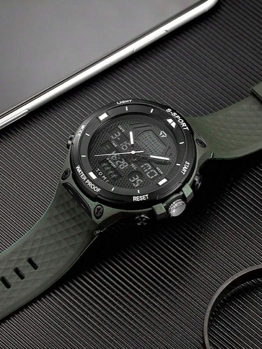 腕時計 メンズ デジタル 1個 ボックス入り メンズデュアルムーブメントスポーツ電子腕時計、日常生活に適し、ホリデーギフト、ハロウィン、クリスマスギフトに