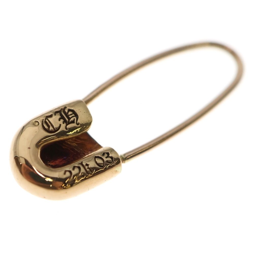 CHROME HEARTS クロムハーツ 22K SAFETY PIN CH PLS 1DIA 1ダイヤ セーフティーピン ピアス ゴールド DECORATOM_COM_BR