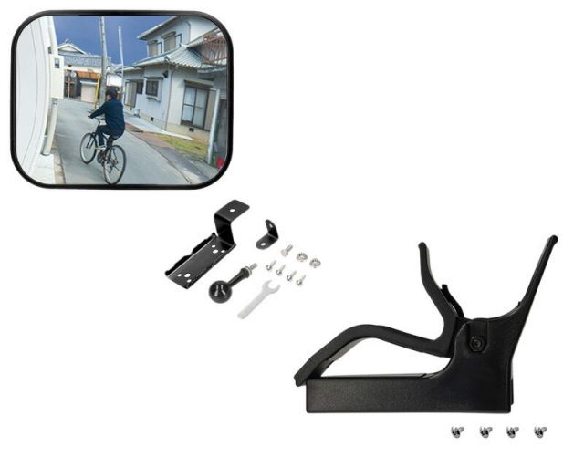 エーモン ガレージミラー 角650R ＋アタッチメント 屋内用クリップ セット 6951 6958