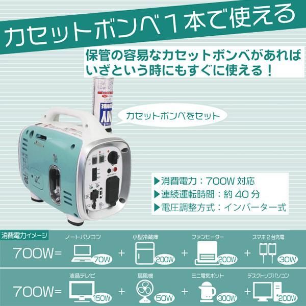 人気の福袋 激安直営店 新品、未使用 カセットボンベ式携帯発電機 G