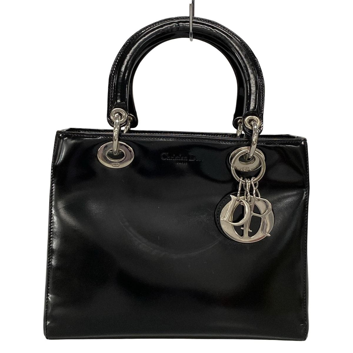 DIOR|ChristianDior ディオール|クリスチャンディオール ハンドバッグ レディディオールミディアムバッグ 黒 シルバー金具 レザー