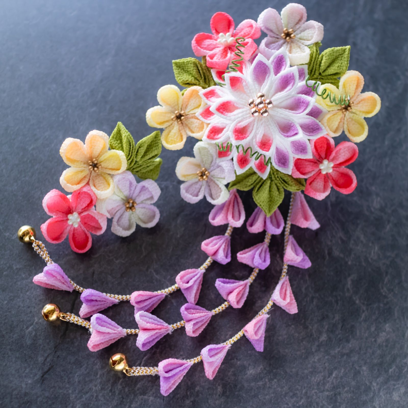 囲み】6062 つまみ細工 髪飾り 成人式 七五三入学卒業