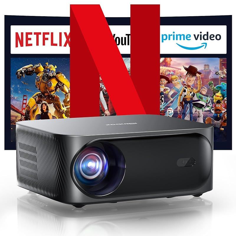 公式認定アプリNetflix|YouTube|Prime Video内蔵 -DoIby対応 iSinbox 家庭用小型プロジェクター 800ANSIネイティブ1080p 電動フォーカス 双方向bluetooth5.3 Wi-Fi 6 4D-4 0