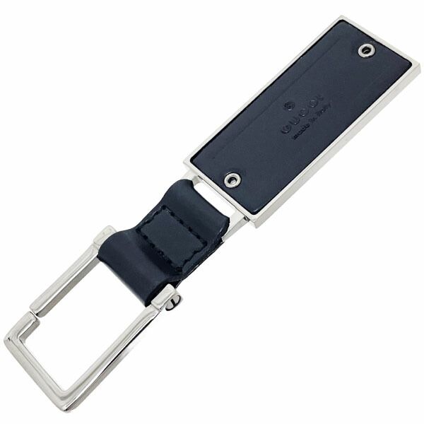 グッチ キーホルダー タグ キーリング カーフ 革 ブラック 黒 GUCCI ロゴ キーフック チャーム バッグチャーム キー 鍵 ブランド小物 誕生日 プレゼント ギフト き