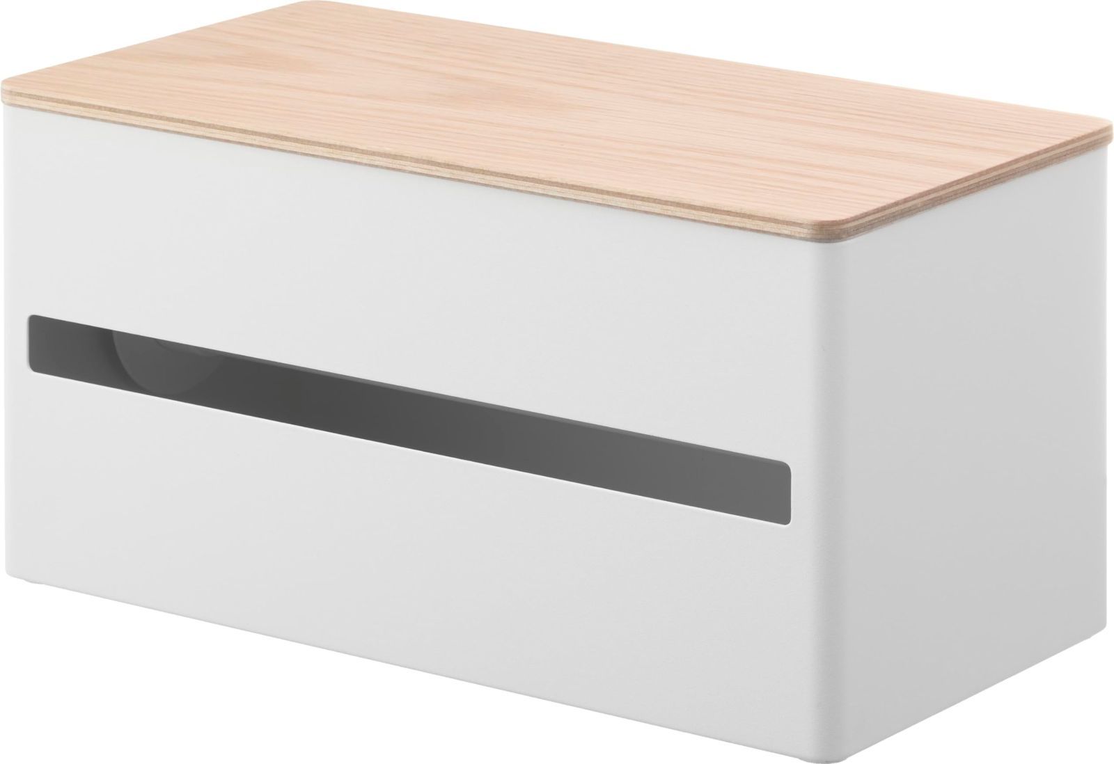 山崎実業 Yamazaki 片手でカット 隠せる キッチンペーパーホルダー L ナチュラル 本体 W31.2×D16.2×H17cm リン RIN ペーパーホルダー 海外製キッチンペーパーに対応 キッチン収納 1645