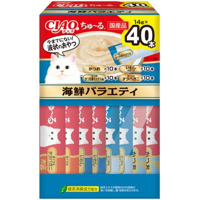 同梱不可 8個セット いなばペットフード ＣＩＡＯちゅーる 海鮮バラエティ １４ｇ×４０Ｐ