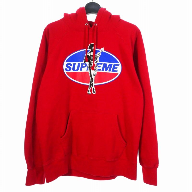 SUPREME HYSTERIC GLAMOUR パーカー Lレッド Supreme Hysteric Glamour Patches Zip Up Sweatshirt Red Men's