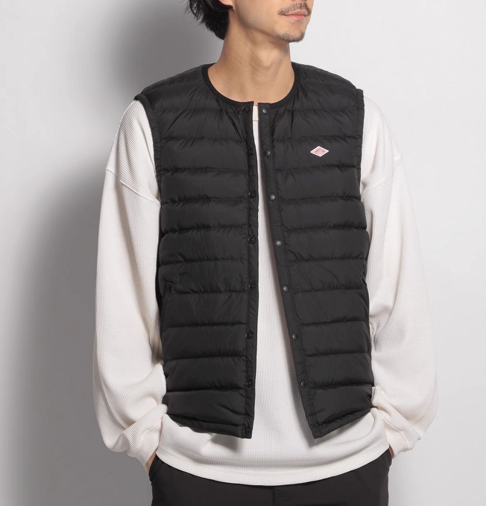 DANTON ダントン インナー ダウンベスト レディース メンズ 男女兼用 ブラック Ｓ Ｍ Ｌ XL 2XL XXL