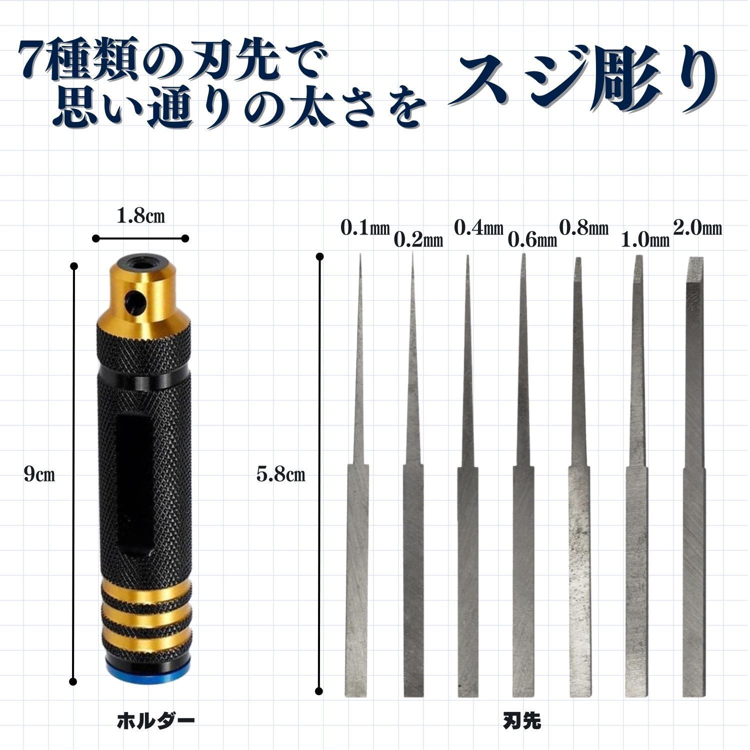 スジボリ タガネ 7本セット ガンプラ ミニ四駆 フィギュア