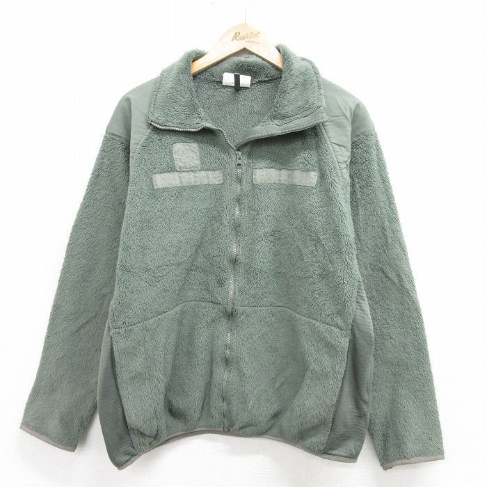 M/古着 長袖 ミリタリー フリース ジャケット メンズ ECWCS GEN3 レベル3 緑 グリーン 24feb24 中古 アウター フライト