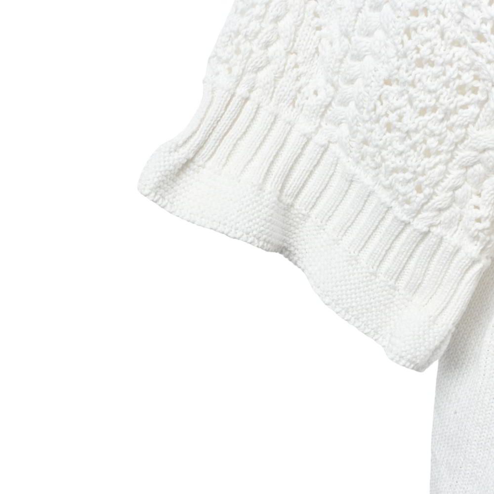 CHANEL P53630 コットン ショートスリーブ ニット ココボタン2個