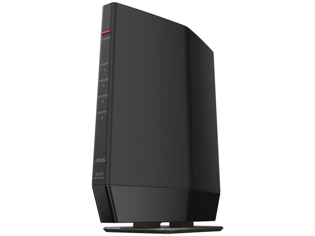 BUFFALO バッファロー WSR-5400AX6P-BK AirStation 無線LANルーター WPA／WPA2／WPA3／WEP IEEE802.11a／b／g／n／ac／ax 4ポート 10BASE-T(10Mbps)／...