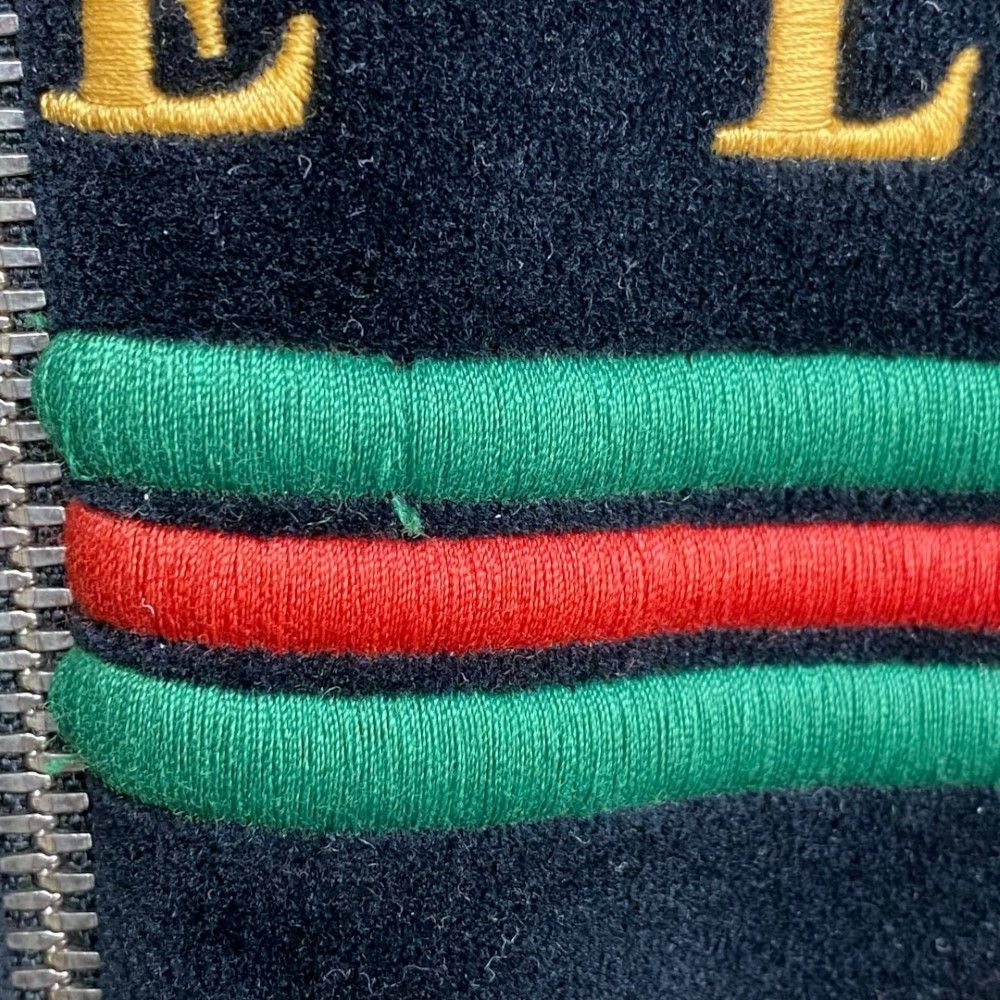 GUCCI 20SS Men's Black Logo Embroidered Jacket ベロアトラック 