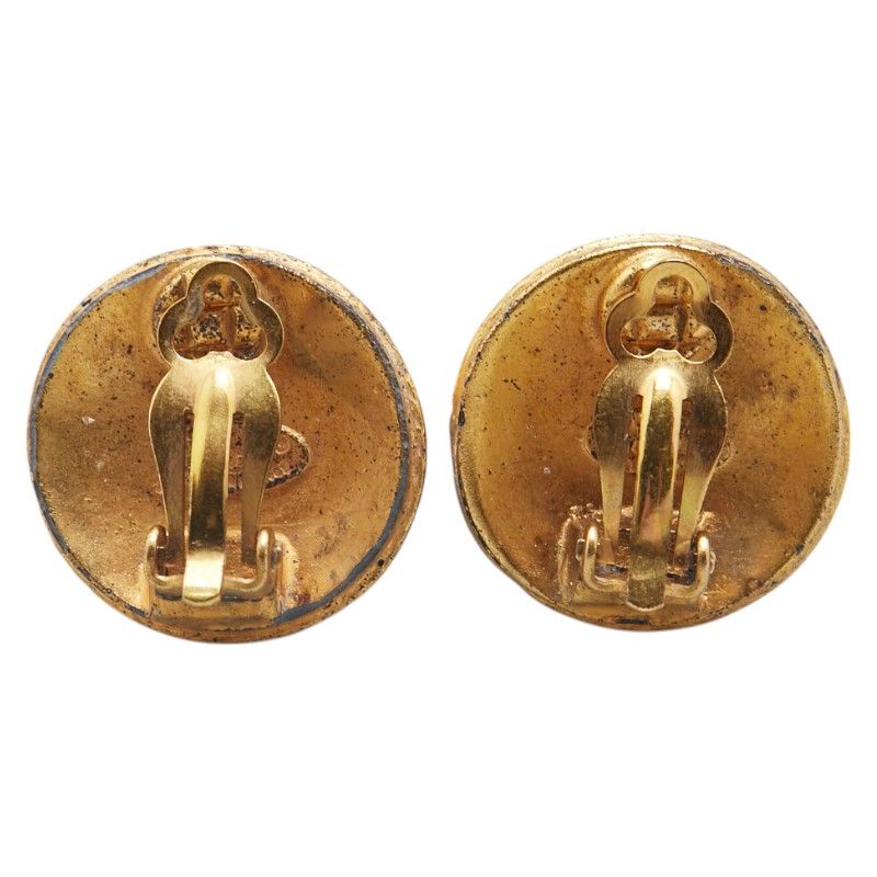 シャネル ヴィンテージ ココマーク ラウンド ゴールド メッキ  