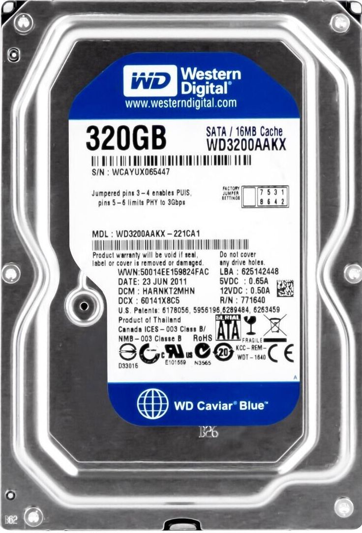 ハードドライブ Western Digital ブルー WD3200AAKX 320GB 7200RPM 16MB SATA III 3.5