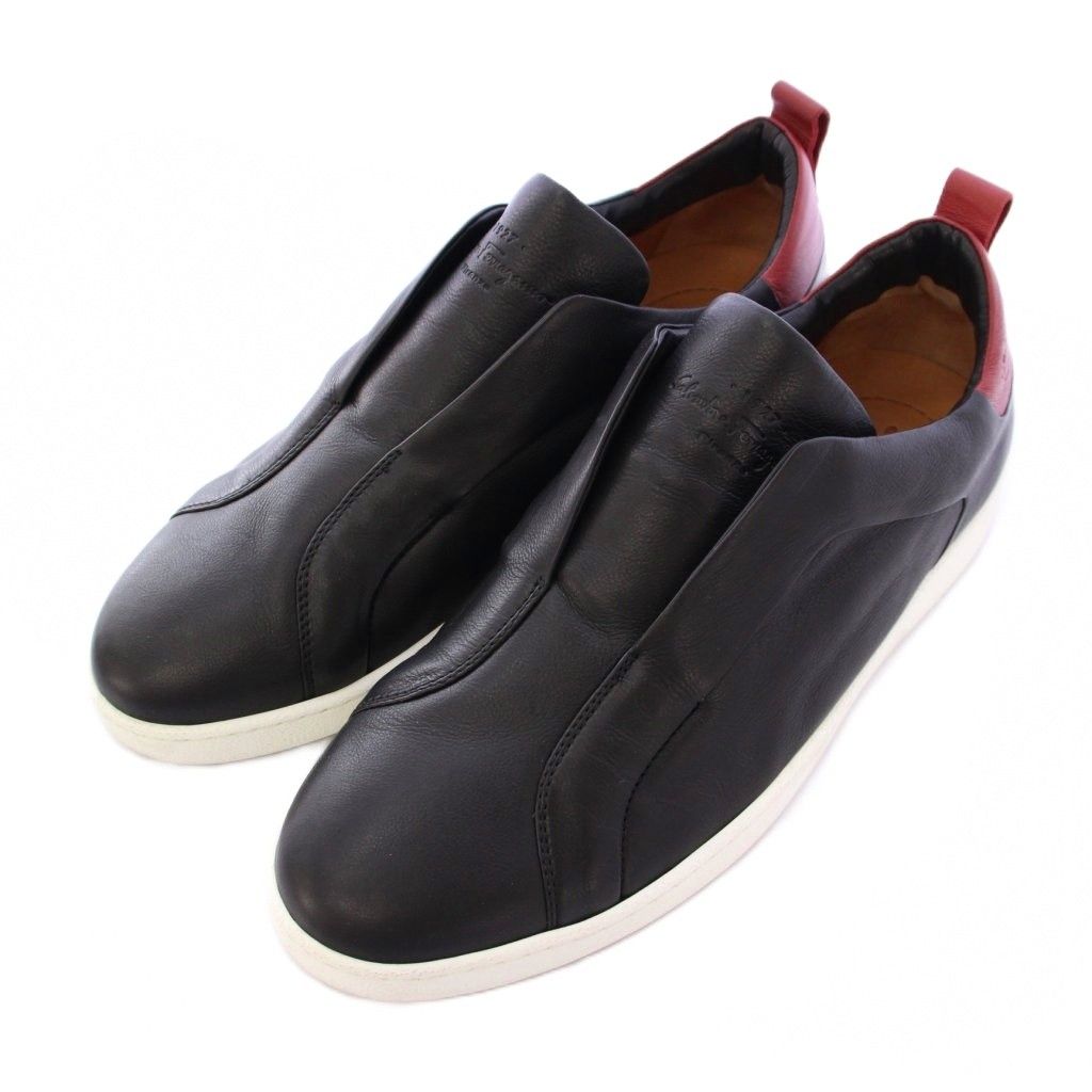 サルヴァトーレフェラガモ Salvatore Ferragamo garda slipon ガルダスリッポン ローカットシューズ レザー 8 黒 ブラック BB