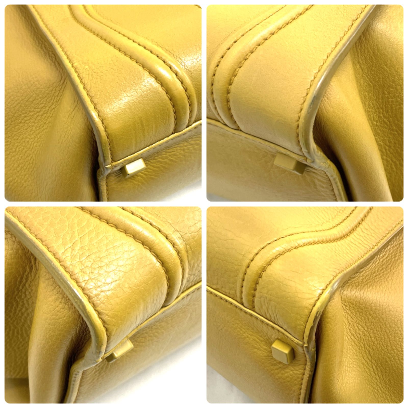 CELINE セリーヌ ラゲージ ファントム ハンドバッグ イエロー