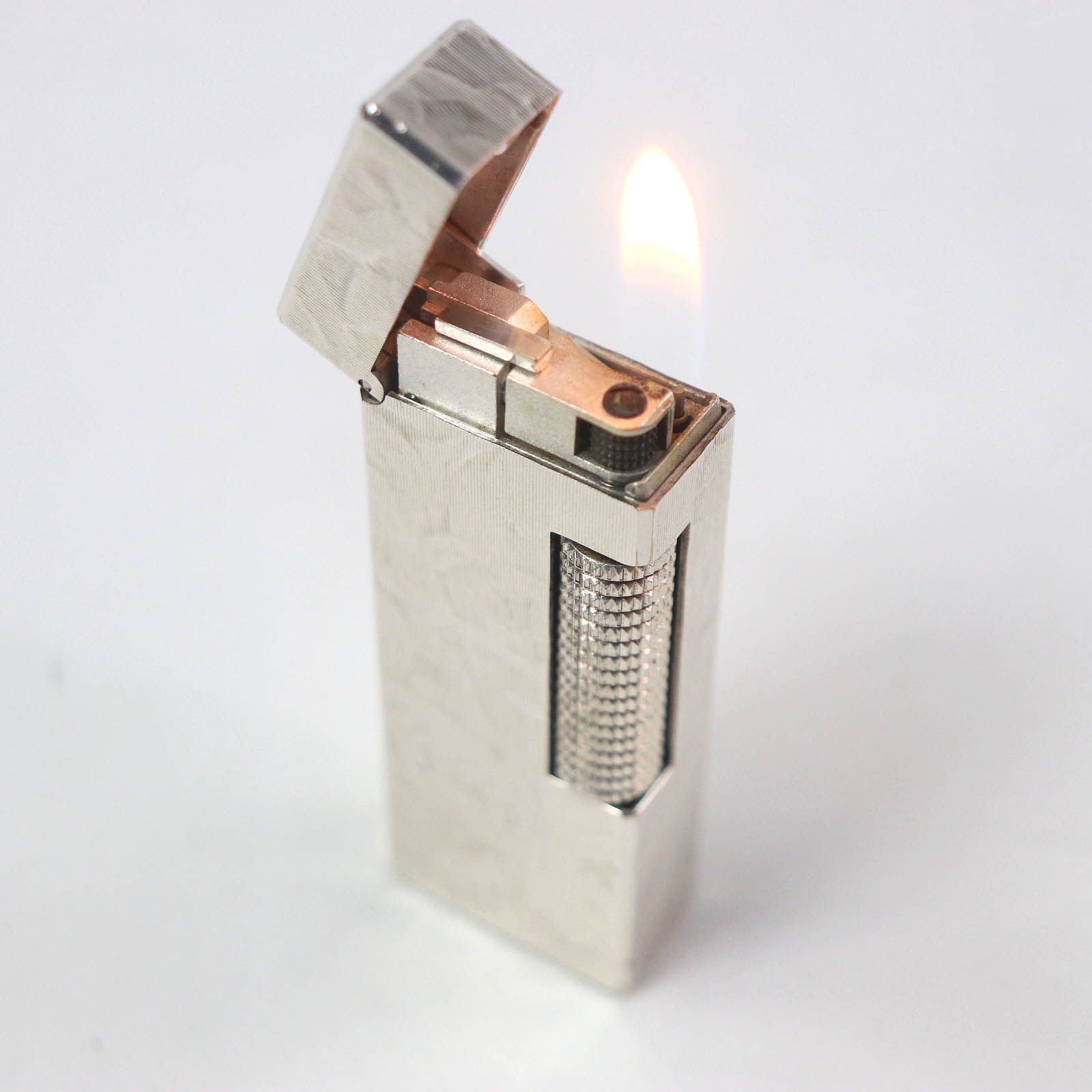 美品□Dunhill ダンヒル スクエア型 総柄 ローラー式 喫煙具 ガス  