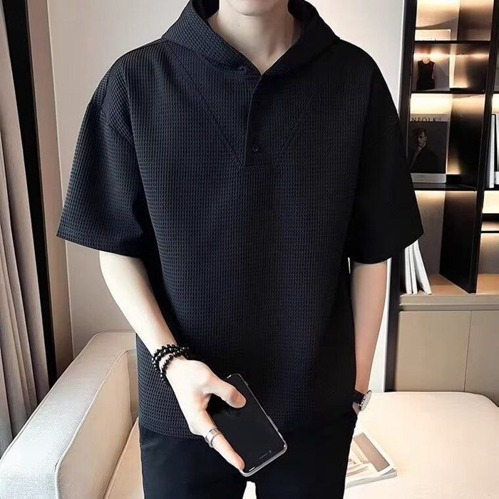 夏服 パーカー メンズ 半袖 Tシャツ メンズ 無地 薄手 おしゃれ フード付き かっこいい スポーツ ゆったり カジュアル プルオーバー フーディー トレーナー 柔らかい 大きいサイズ fDFt110