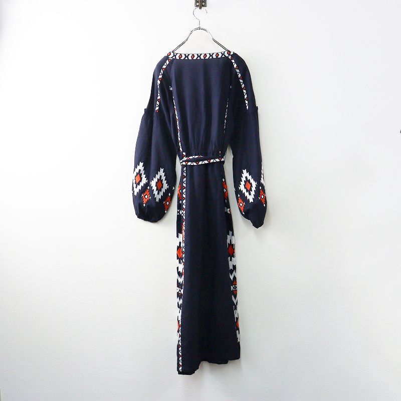 新品 グレースコンチネンタル カフタン刺繍ロングワンピース 38 カーキ グレースコンチネンタル☆キカ刺繍カフタンワンピース 定価4.6万