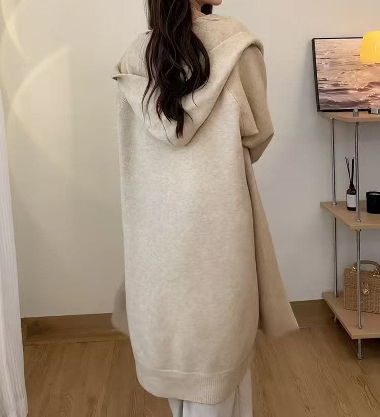 パーカ付きパーカー秋冬の女性はゆったり感があります厚手の 