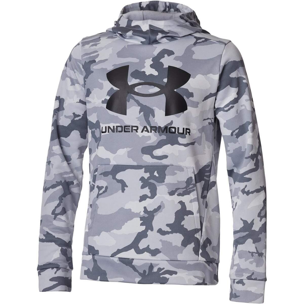 [アンダーアーマー] UA ARMOUR FLEECE CAMO PRINTED HOODIE [Mod Gray / Pitch Gray / Black] [S]