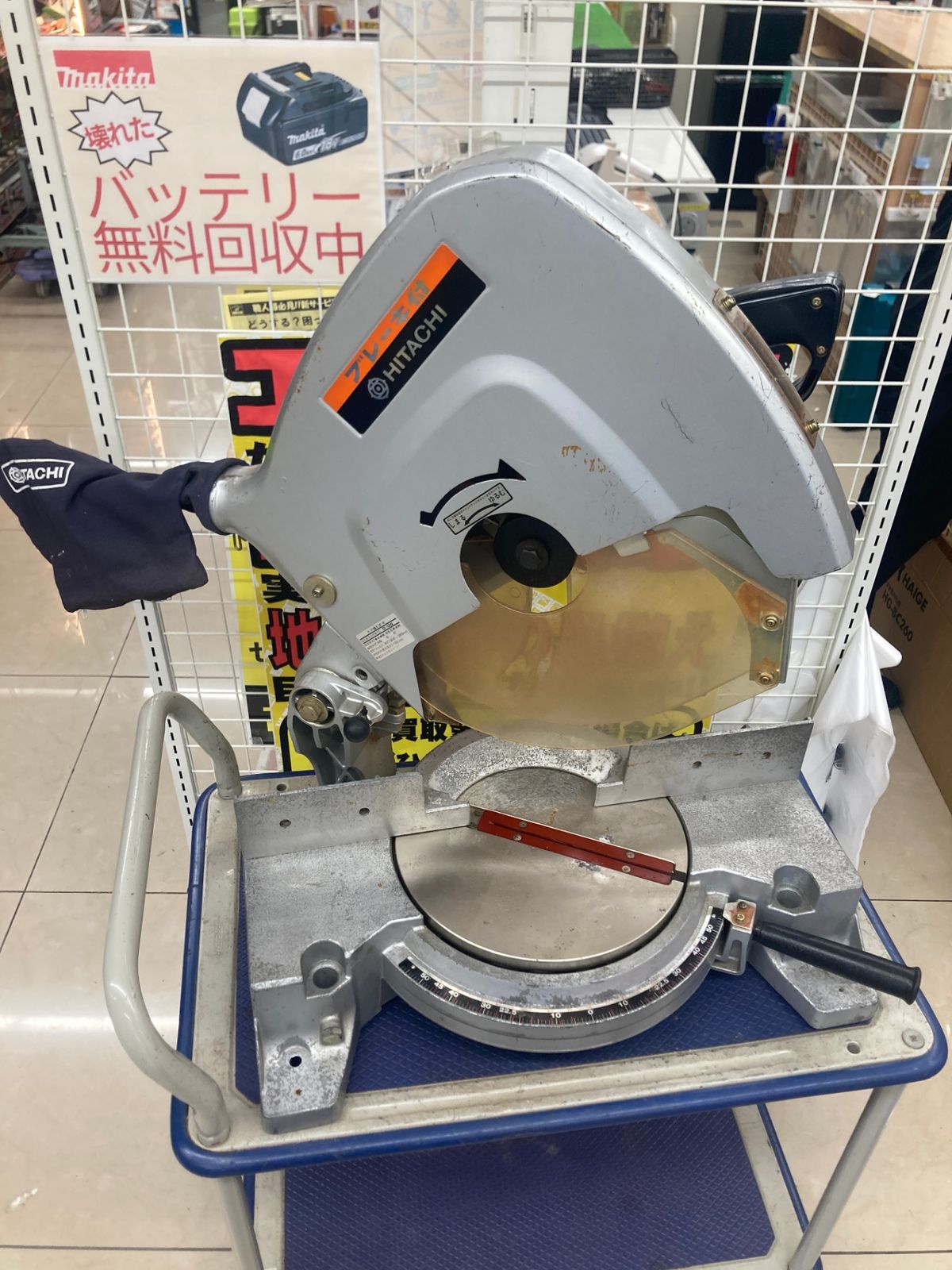 中古品】【0922】☆HiKOKI(旧日立工機) 380㎜ブレーキ付卓上丸の 中古品】【0922】☆HiKOKI(旧日立工機) 380㎜ブレーキ付卓上丸の
