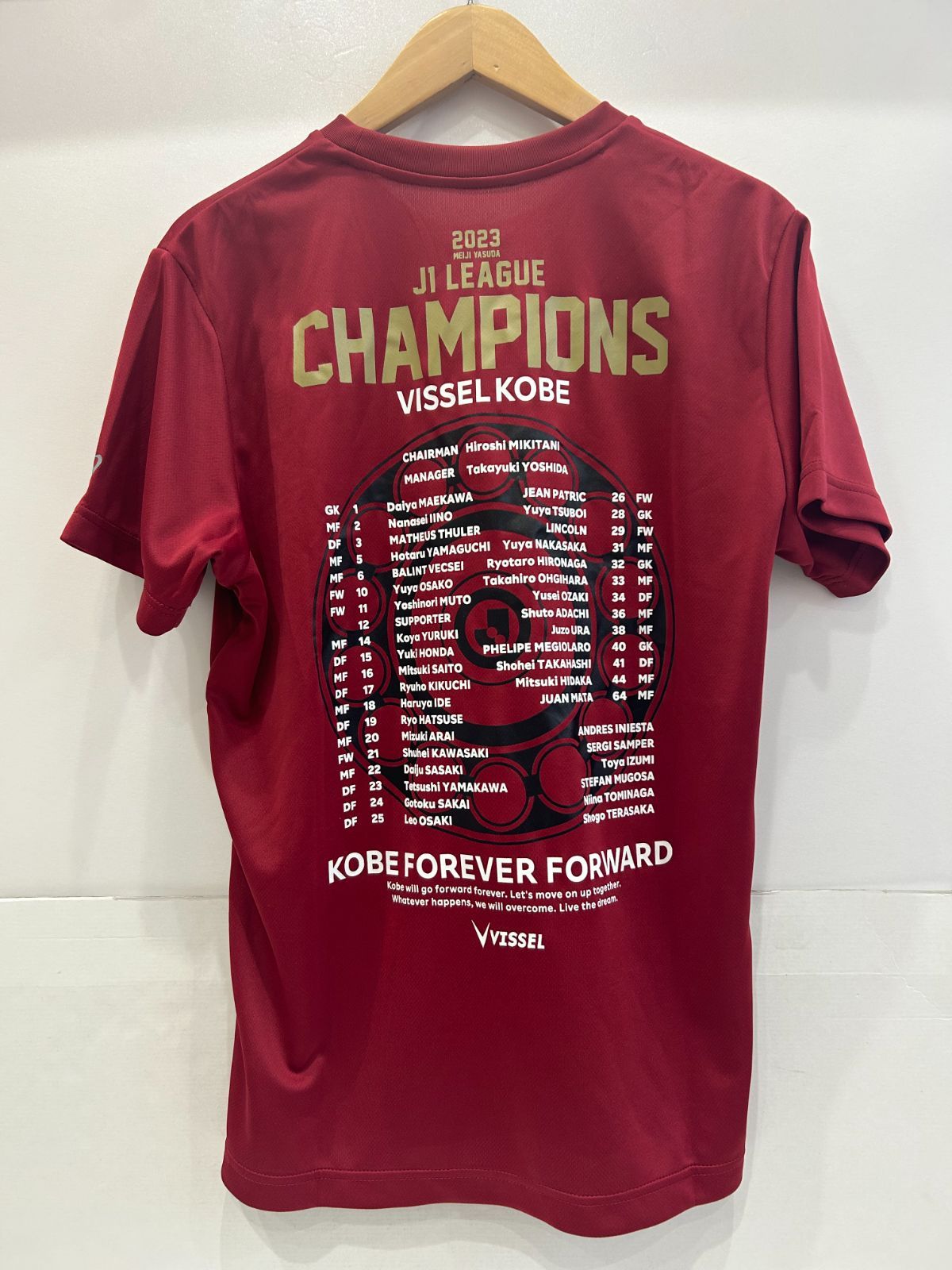 美中古 ヴィッセル神戸 2023 優勝記念Tシャツ Lサイズ Jリーグ