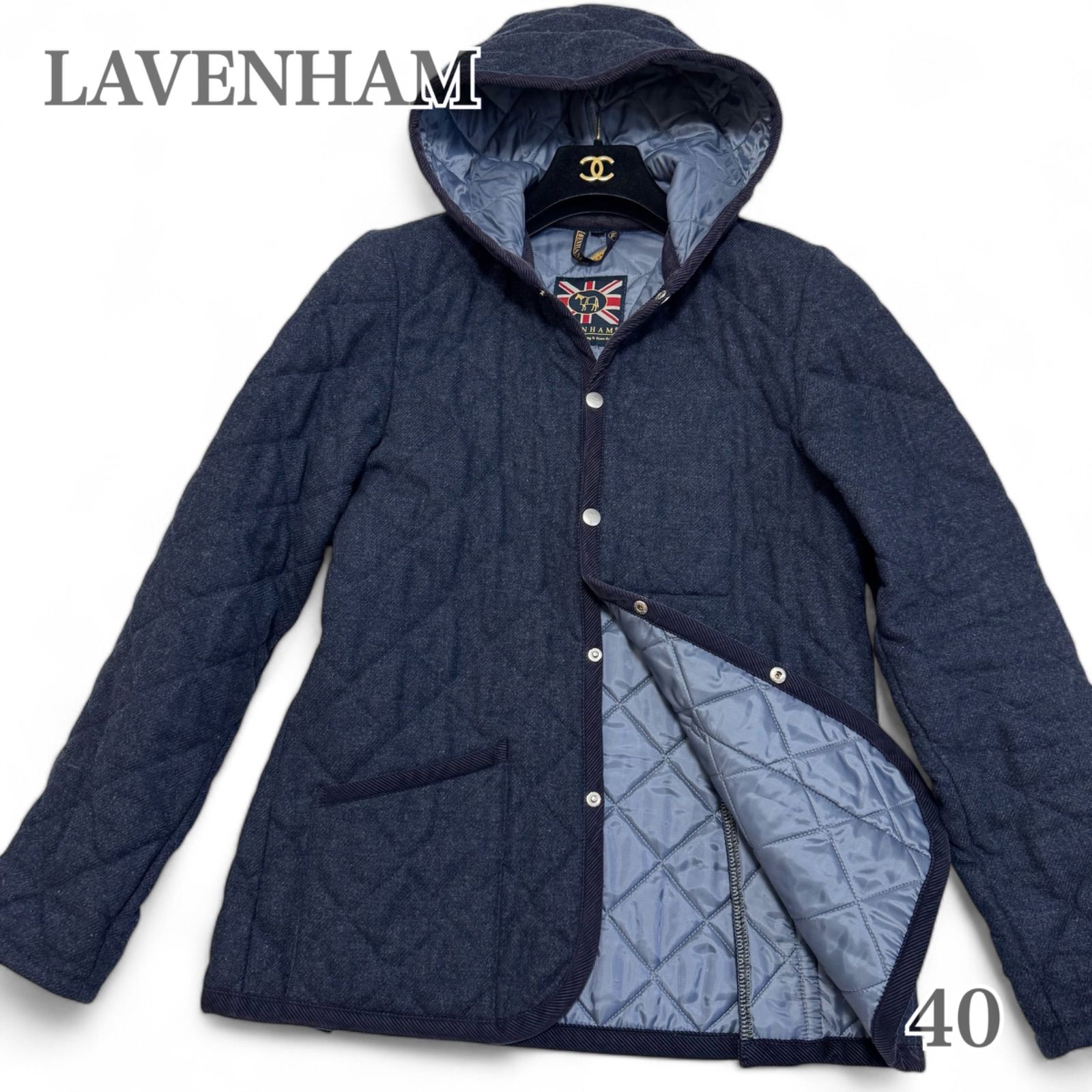 【希少】LAVENHAM ラベンハム ウールコート　キルティング　ネイビー　40 LAVENHAM ラベンハム WOOL BRUNDON ブランドン ウール