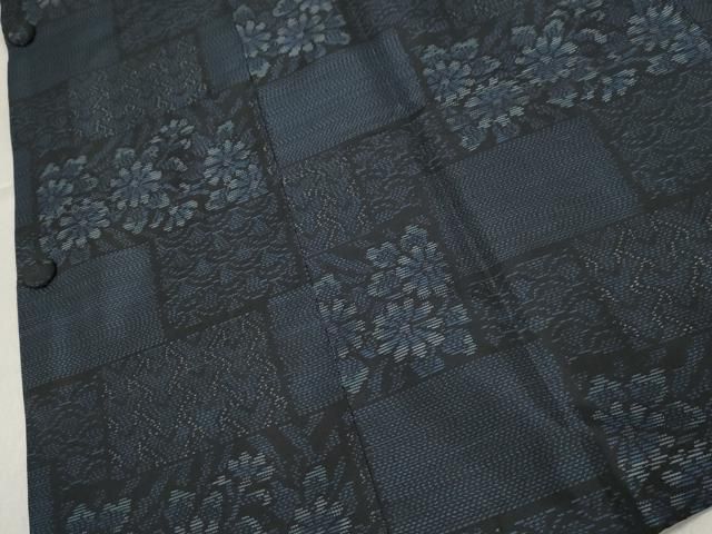 平和屋着物＃道行コート 総絞り 吉祥文 黒地 ロング丈 正絹 逸品