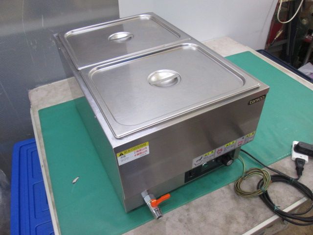タニコー 電気式ウォーマー 卓上タイプ N-TCW-3555E-2 縦置き2槽 湯煎式 0920CI 7AT-13S