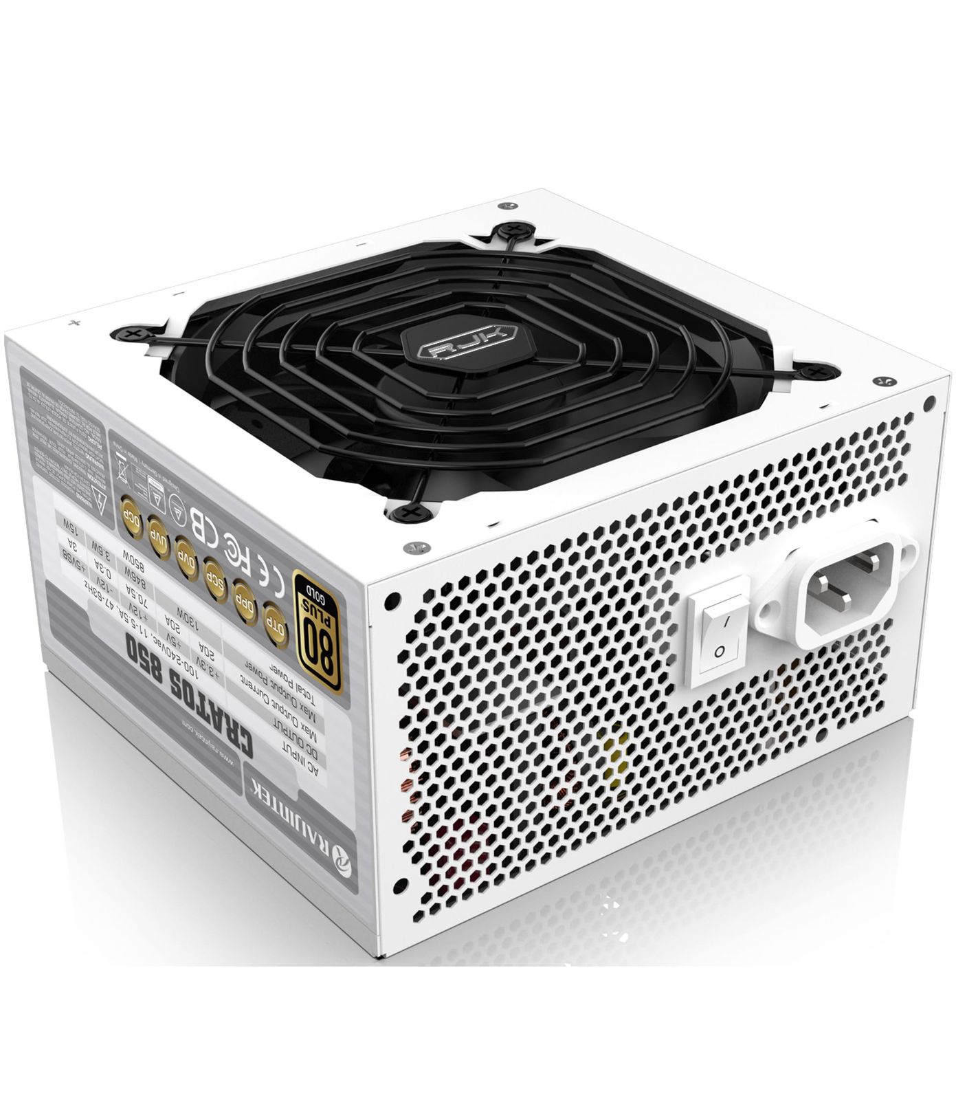 RAIJINTEK CRATOS 850 WHITE 電源ユニット ATX3.0 3.1対応 80PLUS G 認証 850W Full Modular 0R30B00008