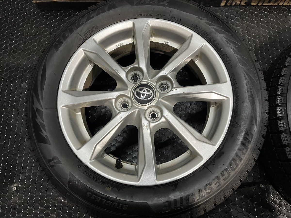 美しい BS BLIZZAK VRX2 155 65R14 スタッドレス トヨタ ピクシスメガ 純正ホイール 14インチ 4.5J4HPCD100 45 バリ溝 エポックにも MTC951 毎日がバーゲンセール！