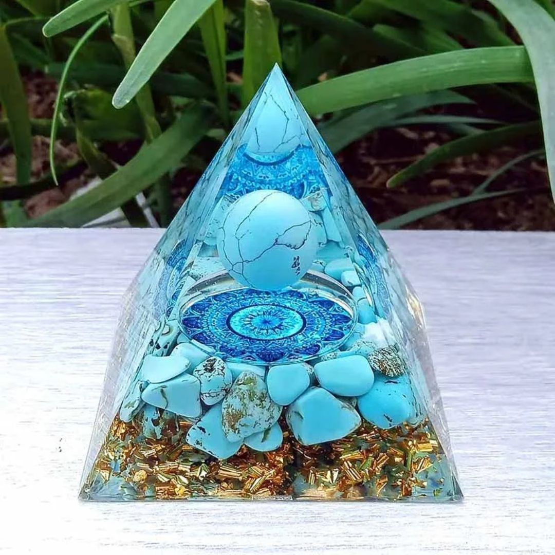 オルゴナイト 蒼海の息吹 6cm 水色 ストーン チャクラ 幸運