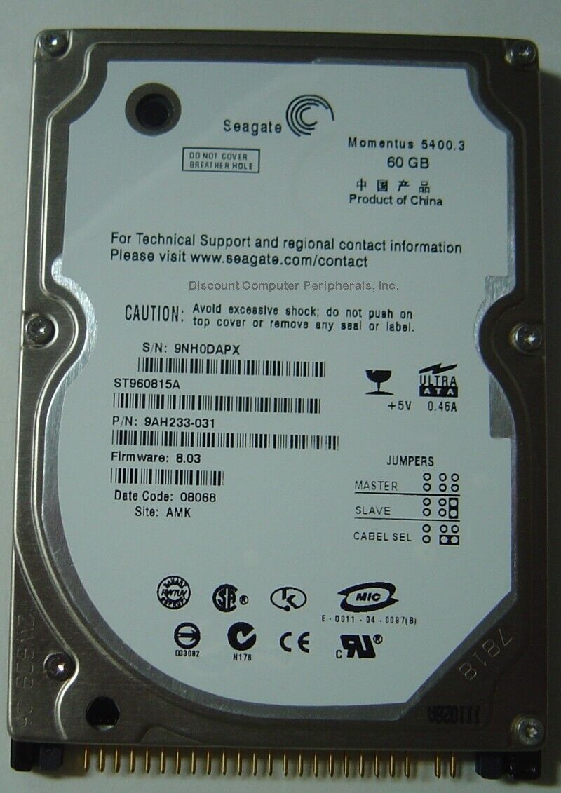 ST960815A Seagate 60GB IDE 44PIN 2.5