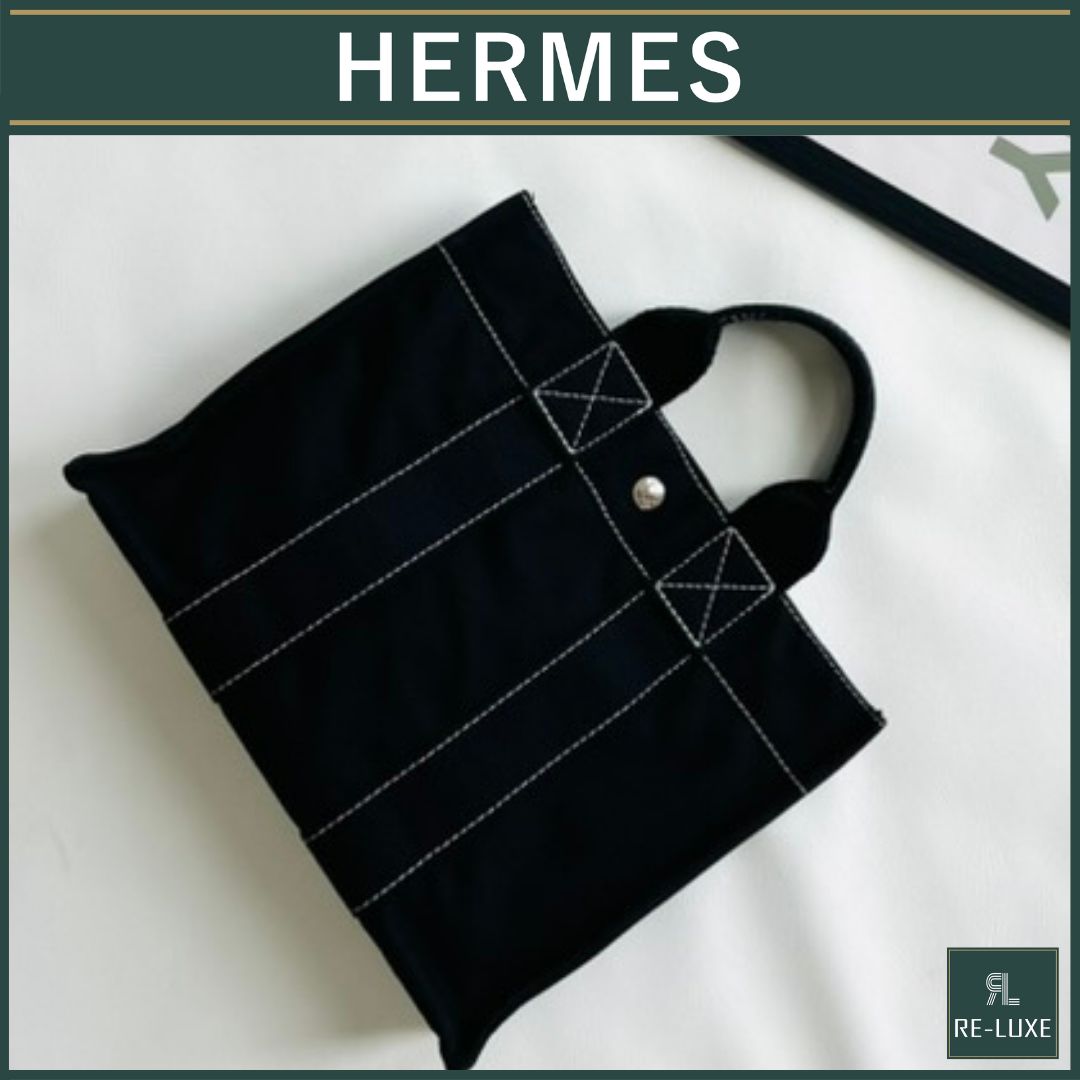 181美品✦HERMESドーヴィルPM BLACK 黒 トートバッグ✴︎クリーニング 