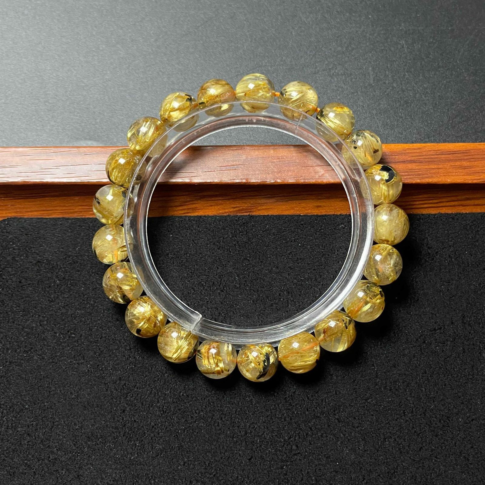 EU製 太陽花タイチンルチル 黄金針水晶 金運 開運 ゴールド ブレスレット パワーストーン プレゼント2 8.8-9.3mm ZB9209