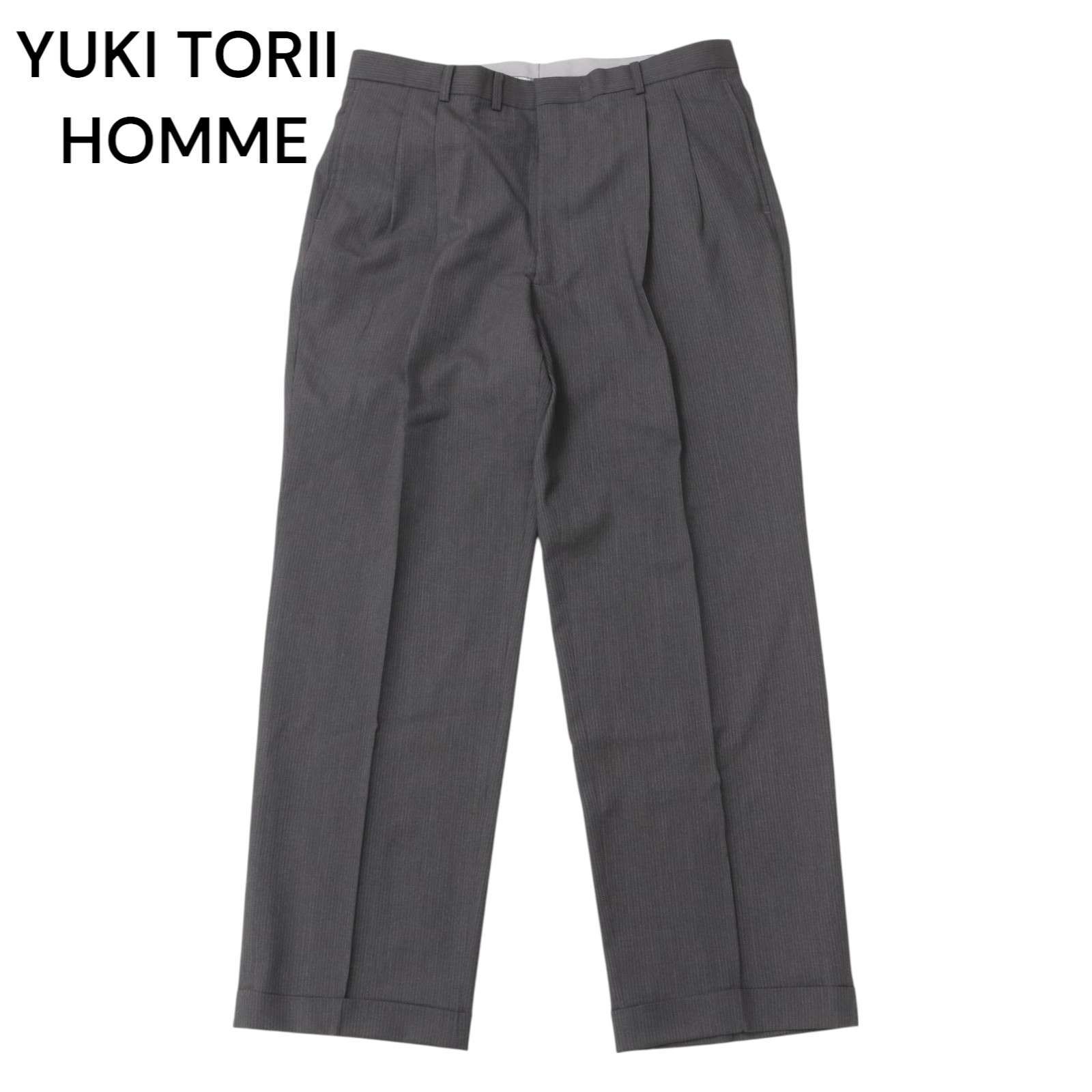 tara様ご成約済み  TORII YUKI men's スラックス ウエスト88】YUKI TORII HOMMEメンズパンツグレー上品スラックス