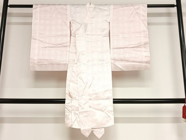 平和屋-こころ店子ども 女の子 長襦袢(袷) 格子 洗える着物