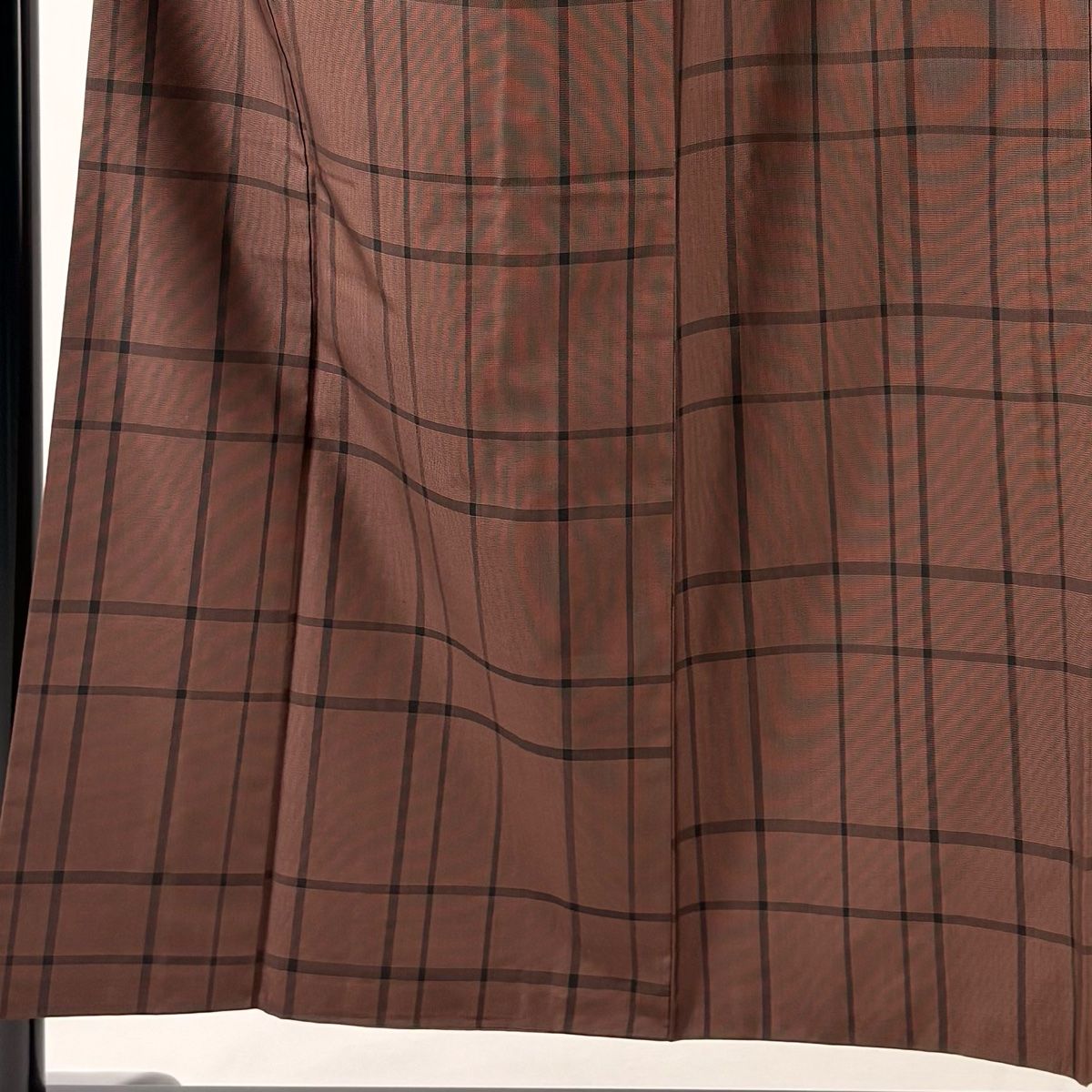 大島紬 身丈154cm 裄丈63.5cm S 袷 泥染 証紙 格子 焦茶色 正絹 名品  