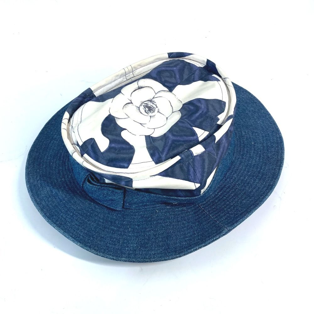 CHANEL カメリアハット CHANEL シャネル ハット カメリア ロゴ デニム キャンバス