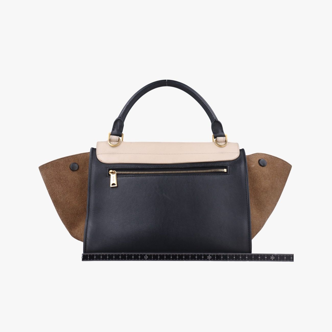 セリーヌCelineトラペーズスモールホワイト×ブラック×ブラウンレザー  